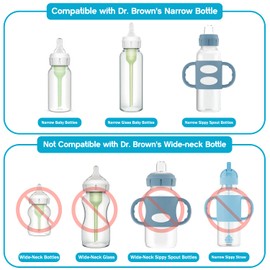 Sippy Straw Nipple for Dr. Brown's Narrow Baby Bottle & Glass Bottles and Narrow Sippy Spout Bottles,Leak-Proof Replacement Silicone Bottle Nipple BPA-Free, 8m+, 4 Count