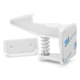 [Paquete de 12] Cerraduras invisibles para gabinete a prueba de bebés – Pestillos de seguridad para cajones de seguridad para niños sin taladrar – Pestillo adhesivo a prueba de niños para armarios