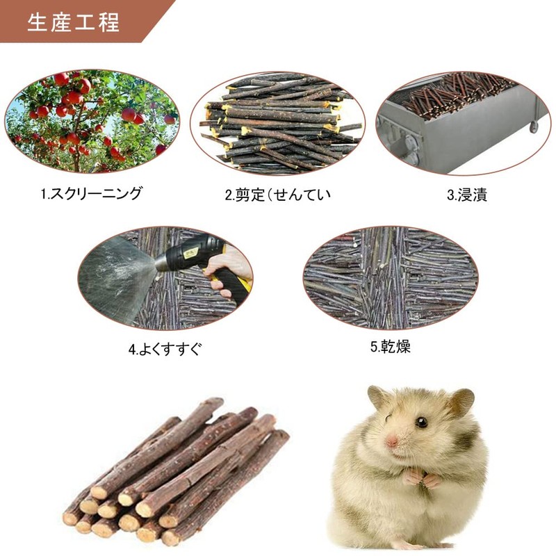 YIBOOOM 3.5 oz (100 g) Apple Branches Rabbit Toy Bite