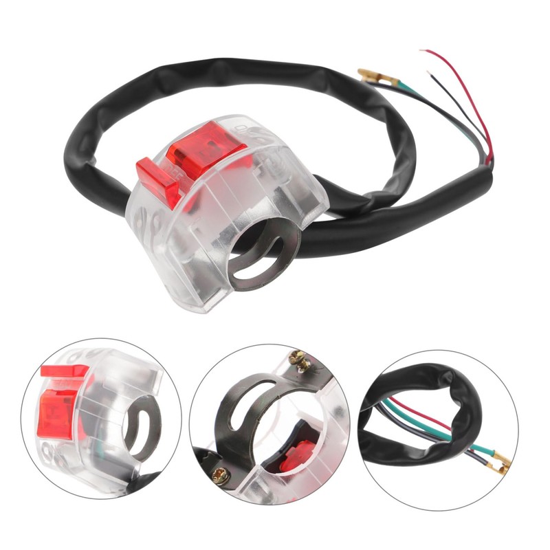FELTECHELECTR Motorcycle Handlebar Switch Replacement Durable Push Button Control for