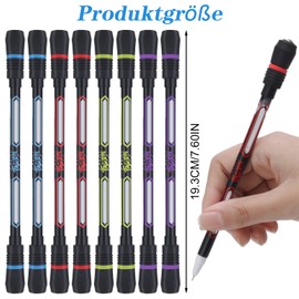 ALTcompluser Pack of 8 Spinning Pen - 0.5 mm Penspinning Pen Writeable Rollers Finger Rotation Pen Pen Spinning Pen Non-Slip for Children Adults Student Entertainment Office Supplies