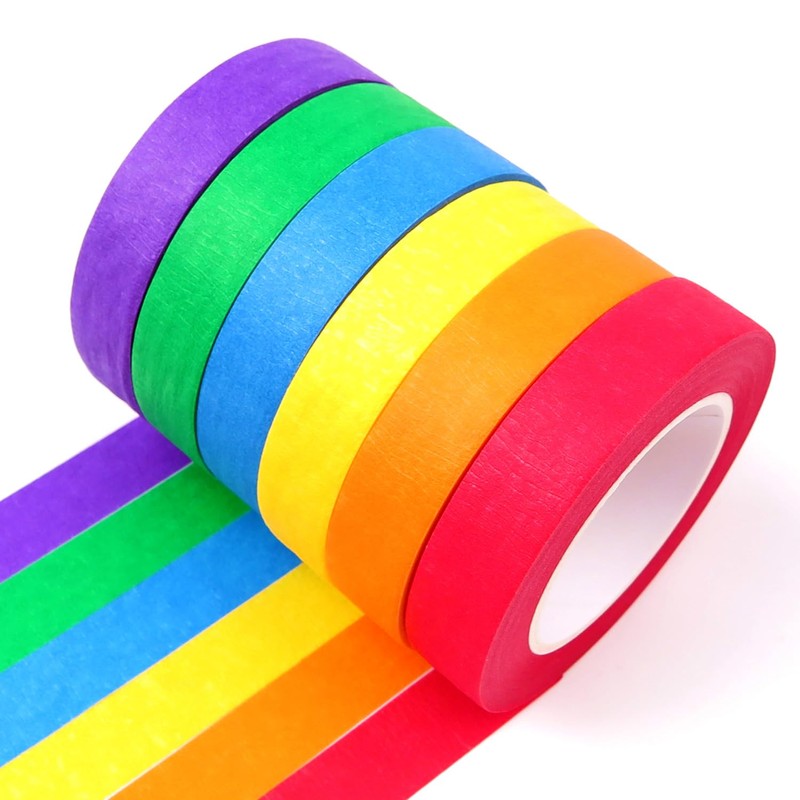 DOAY Colored Masking Tape 1/2" x 15 Yard - Multi