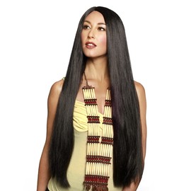 Enigma Costume Wigs Pocahontas Color Black - Enigma Wigs Long Native American Indian Free Spirit Cosplay Wind Brave Straight Woman Princess Bundle MaxWigs Costume Wig Care Guide