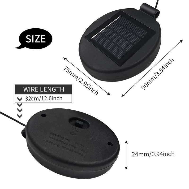2/4 Solar Flower Lights Replacement Top Solar Panel Lantern Lid