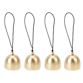 CHENLONB Mini Bells Wind Chimes 4pcs Christmas Bell Brass Hanging Bell with Rope Christmas Tree Decoration DIY Crafts Birthday Gift Home Window Door Garden Decoration Bell