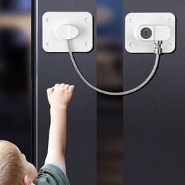 Jangman A609 Wire Door Lock | Keyed Security Safety Lock | Prevents Window & Furniture Door Opening Prevention 2ea