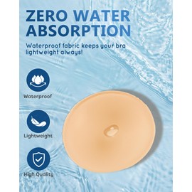 KSang Waterproof Bathing Suit Inserts 4 Pairs, Round Swimsuit Pads Inserts Bra Cups for Women Bikini Sport Top - B/C Beige