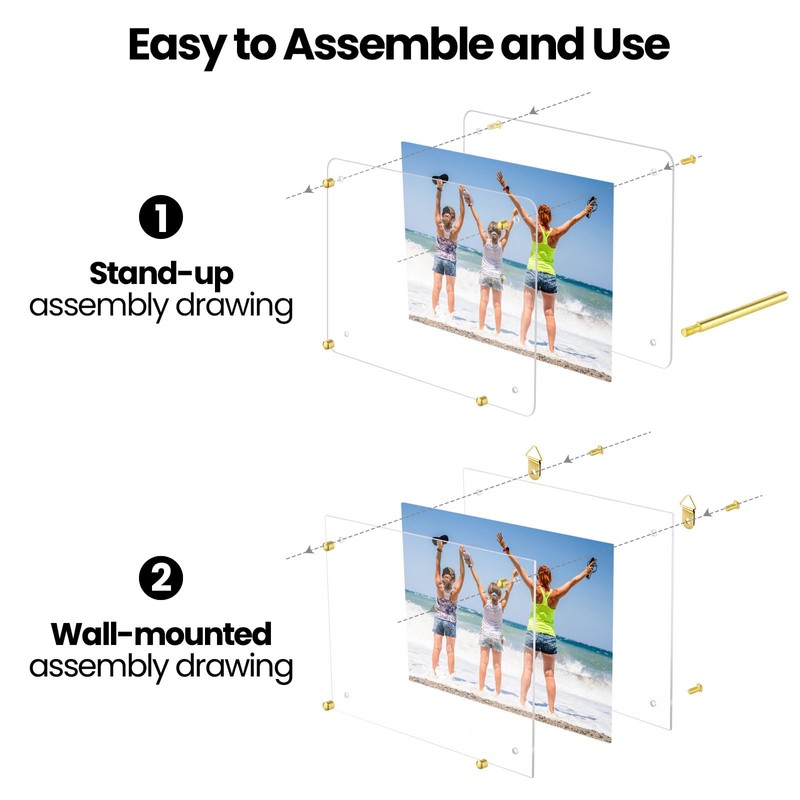 Thyle 8 Pcs Acrylic Photo Frame 8.5 x 11'' Clear