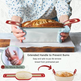 Gärkörbchen,Sauerteig Starter Set-2 Stücke Silikon Oval 10 Zoll Brotbackzubehör Sauerteig Set Gärkorb für Brot Backen,Faltbar Brotkorb Brot Backen Zubehör Brotbackset mit Backmatte Brot