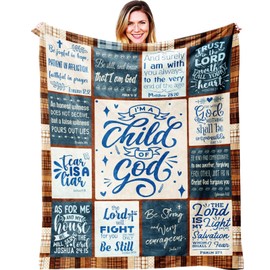 Pliny Chrid Christian Gifts for Women - Religious Gifts Blankets - I Am a Child of God Throw 80"X60" - Christian Gift Prayer Blanket - Christian Christmas Birthday Gifts - Bible Verses Catholic Gifts
