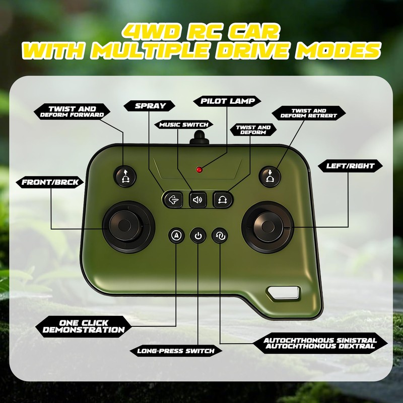 Rc Stunt Remote Control Car Toys, 4WD Hand Remote-Controlled Bionic