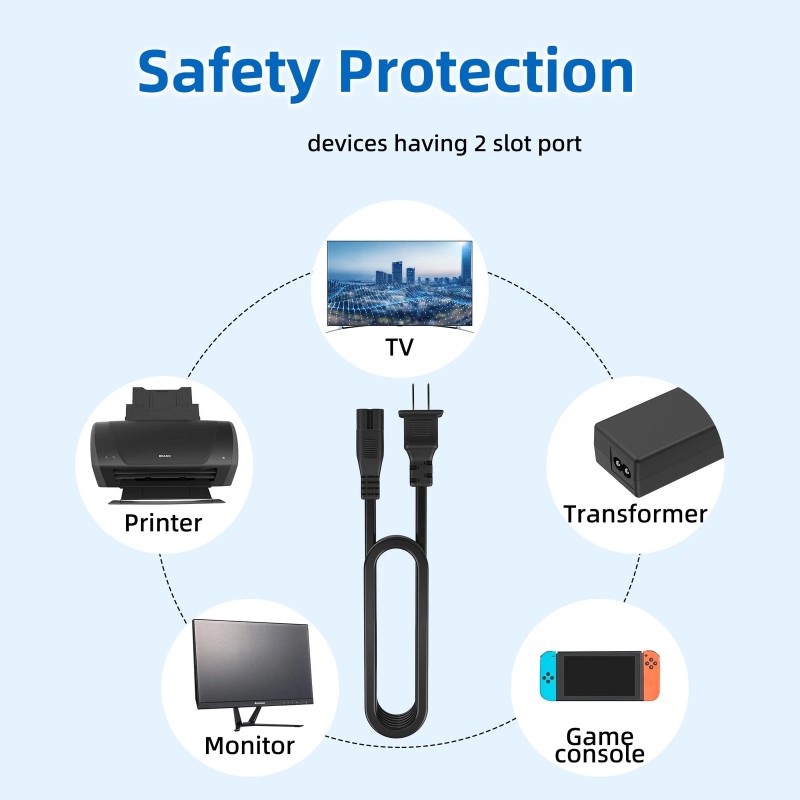 Fullecty AC Power Cord for JBL PartyBox 100 200 300