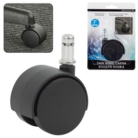 Merangue 2" Twin Wheel Caster, 50mm – Heavy Duty Mobility Castor with Chrome Stem