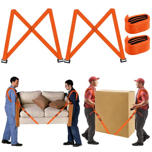 Lifting Straps for Movers, 2 Pcs Adjustable Furniture Moving Straps,