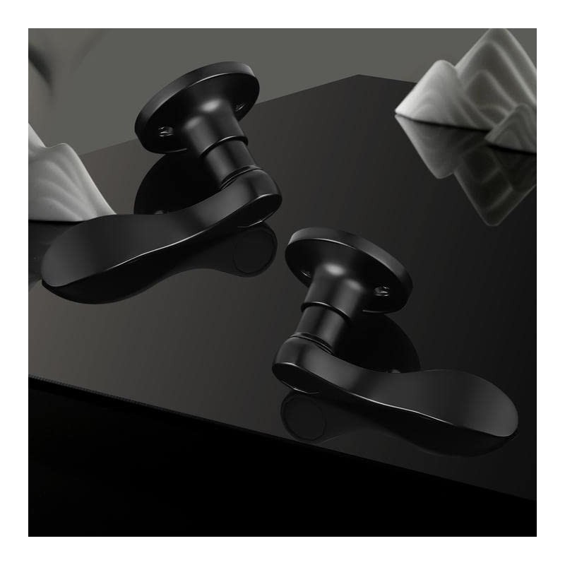 Probrico Keyless Matte Black Dummy Door Handles Wave Style, Packs