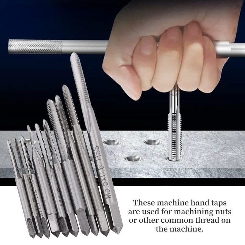 10pcs Mini Machine Hand Tap Set M1 to M3.5 Straight