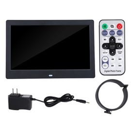 10" HD Screen Digital Photo Frame Alarm Clock MP3/4 Movie Player (Black )