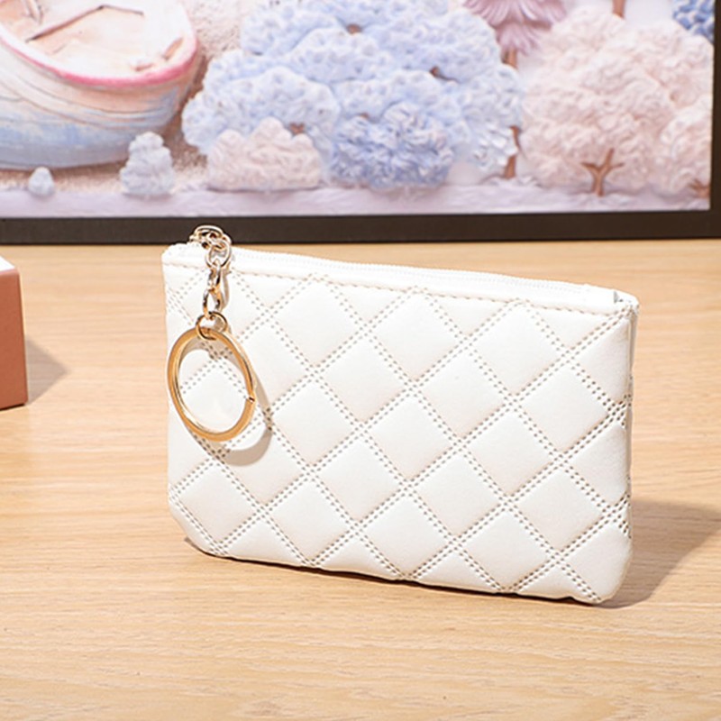2 Pieces Diamond Pattern Purse Women Purse PU He Purse