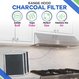 Charcoal Filter Replacement for W10412939 Whirlpool Range Hood Filter 11.02” x 9.73” - Ductless Kitchen Stove Overhead Charcoal Filter Replaces Whirlpool Vent Hood Filter Carbon Filter (3-Pack)