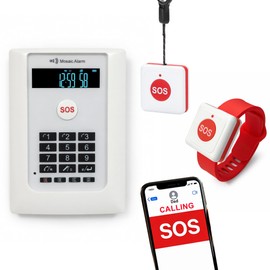 Free Seniors Lifealert System Help Alarm for Elderly Calls Family or 911 - No Monthly Fee Emergency Assist Dialer with Necklace SOS Panic Button (Ultra-Lightweight). Alert Requires 4G SIM Card