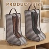 4 Pcs Boot Bags with Handles for Cowboy Boots Houndstooth