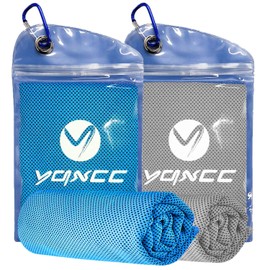 YQXCC 2 Pack Cooling Towel (120x30 cm) Ice Towel for Neck, Microfibre Cool Towel, Soft Breathable Chilly Towel for Yoga, Golf, Gym, Camping, Running, Workout & More Activities