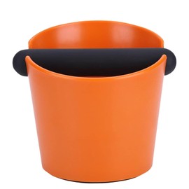 Coffee Knock Box Espresso Knock Box with detachable Knocking Rod Shock-Absorbent Durable Non-Slip Base Espresso Machine Accessories Espresso Dump Bin for Home and Office (5 inch Orange Knock Box)