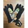 Grand Rapids Hide Company Camo Fleece Gloves with Black Deerskin