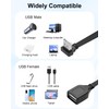 JSADZKJ 90°Angle Short USB Extension Cable,Flat USB-A Male to Female