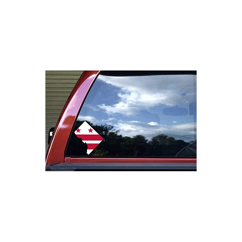 StickerTalk Die Cut Washington DC Flag Vinyl Sticker, 5 inches