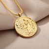 Athena Artemis Hecate 18K Gold Plated Necklace,Greek Mythology Necklace,Gold Medallion