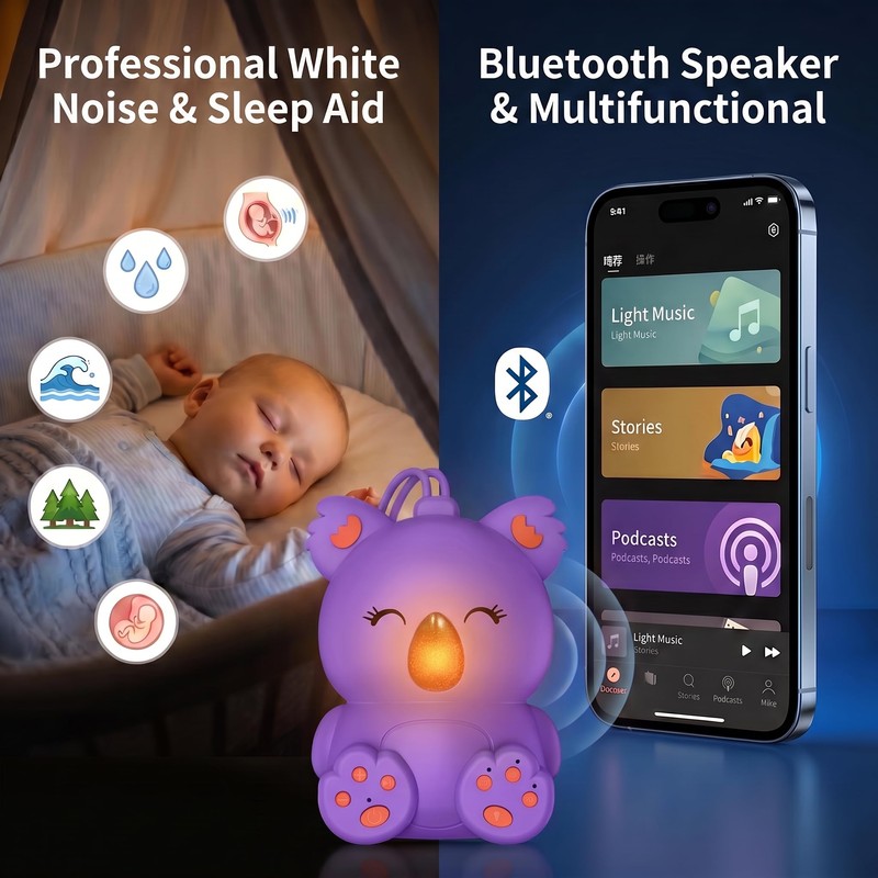 White Noise Machine with Bluetooth Speaker | Portable Baby Sound