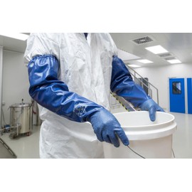 SHOWA NSK26 Nitrile-Coated Glove, Cotton Interlock Liner, Chemical Resistant, 26" Length, Large (Pack of 12 Pairs)