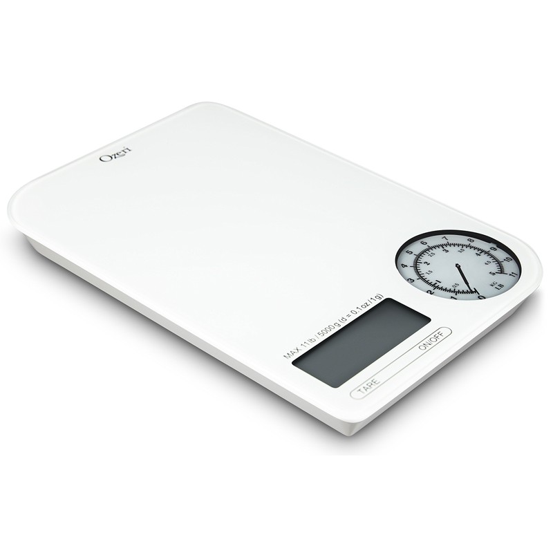 Ozeri Rev Digital Kitchen Scale with Electro-Mechanical Weight Dial, Gray