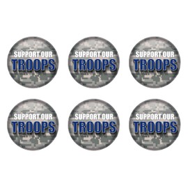Beistle Support Our Troops Buttons – 6-Pack Round 2-Inch Patriotic Pins with Camouflage Design and UV-Coated Boardstock for Military Events, Awareness Campaigns, Parades and Veteran Support, USA Made