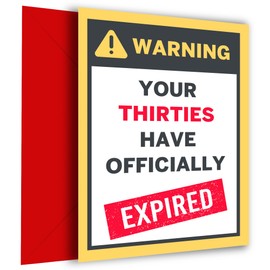 Funny 40th Birthday Card for Men and Women - Your Thirties Have Expired - Brother, Sister, Son, Daughter - Humorous Happy Birthday Card for Him or Her, Funny Birthday Card, 40