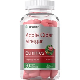 Horbäach Vegan Apple Cider Vinegar Gummies | 90 Count | ACV Supplement | Apple Flavor | Non-GMO, Gluten Free Gummies for Adults