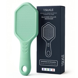 SILKLE Silicone Foot Callus Remover - Nano Glass Foot File for Dead Skin and Cracked Heels - Callus Remover for Feet & Hard Skin - Ergonomic Foot Scrubber & Exfoliator for Soft, Smooth Feet - Green