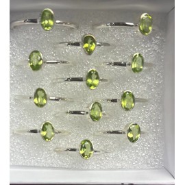 Natural Creations Sterling silver stackable ring size 10 Faceted Peridot