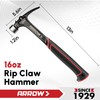 ARROW 16 oz Straight Claw Hammer, Rip Claw Hammer with