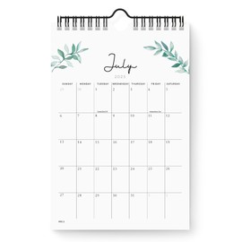 Mini Calendar 2025-2026, 6''x9'' Small Wall Calendar, July 2025 to December 2026, Modern Greenery Minimalist Calendar, Academic Desktop Calendar, Perfect for Home, Office,School, Easy to Organize
