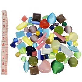 75 Grams Assorted Glass Pieces Multi Coloured for Arts and Crafts and Decoration