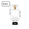 Rixoxo Empty Perfume Bottle Refillable 8 PCS 30ml Glass Clear