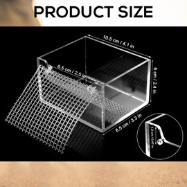 SAVITA Hermit Crab Water Tank, Open Mouth Transparent Hermit Crab Cage Acrylic Hermit Crab Salt Water Pool with Climbing Ramps Comfortable Hermit Crab Habitat Tank for Small or Medium Hermit Crab