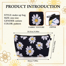 Gjinxi Makeup Bag Cosmetic Pouch Bags Small Make Up Organizer Zipper Pouch Floral Pencil Case Mini Makeupbag Hold for Women Multifunctional Toiletry Bag Beauty Cosmetic Vanity Bathroom Travel