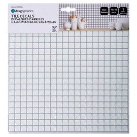 Truu Design Self-Adhesive Peel and Stick Mini Square Subway Wall Tiles for Kitchen, Living Room & Bathroom, White, 10 x 10 inches (10786DC-6)