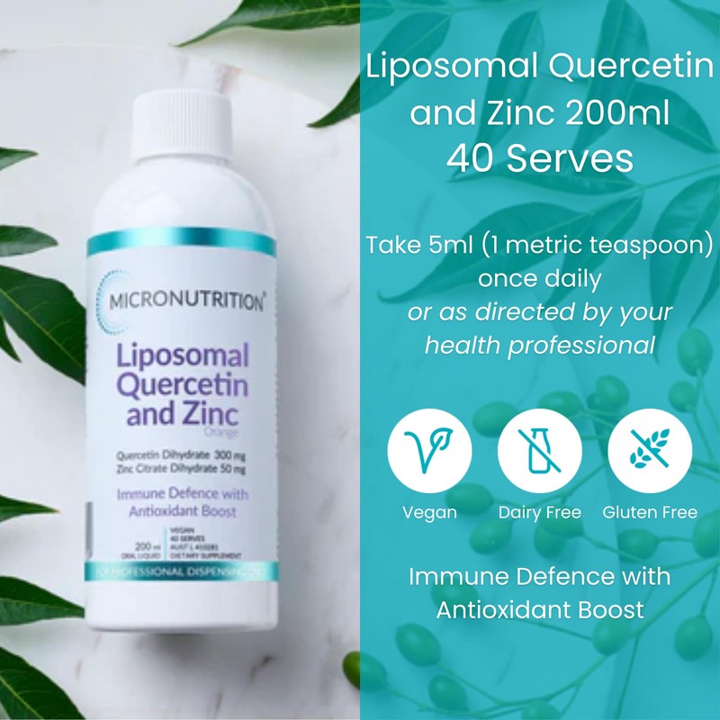 Liposomal Quercetin & Zinc Supplement 200ml Oral Liquid – Advanced