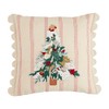 Mud Pie Tree Striped Embroidery Pillow, 18" x 18", Multi