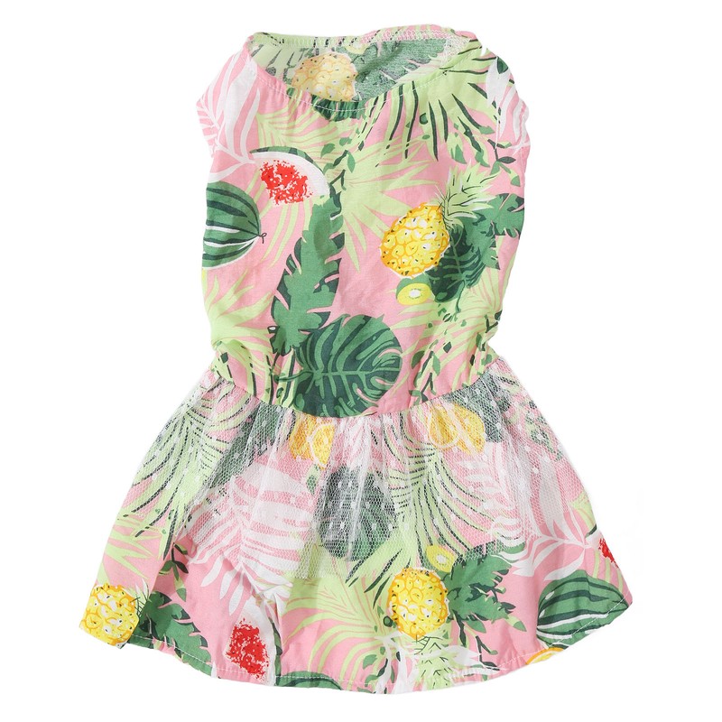 Dog Dress Romantic Classic Leaf Pattern Soft Comfortable Doggie Princess