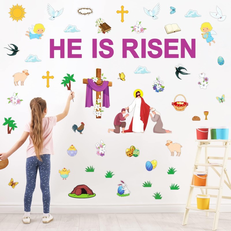 Easter Jesus He is Risen Bulletin Board Classroom Decorations, Easter